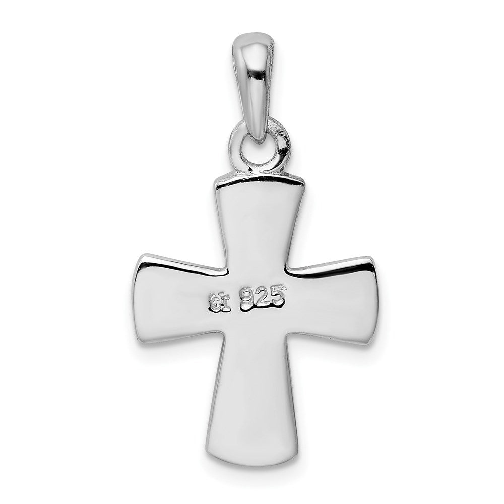 Sterlingsilber Rhodiniert Weiß Im Labor Erzeugt Opal Kreuz Anhänger