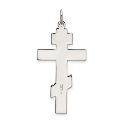 Sterlingsilber Poliert Eastern Orthodox Kreuz Anhänger