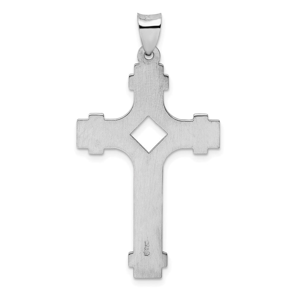 Sterlingsilber Rhodiniert Poliert Fantasie Kreuz Anhänger