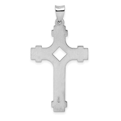 Sterlingsilber Rhodiniert Poliert Fantasie Kreuz Anhänger