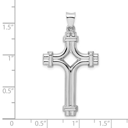 Sterlingsilber Rhodiniert Poliert Fantasie Kreuz Anhänger