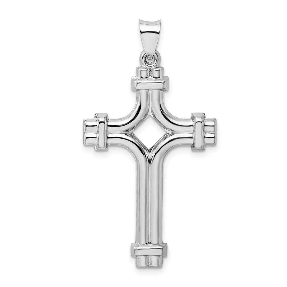 Sterlingsilber Rhodiniert Poliert Fantasie Kreuz Anhänger