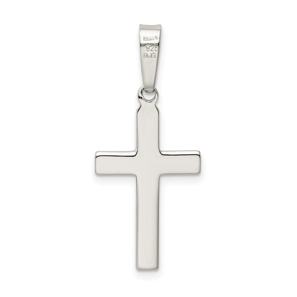 Sterlingsilber Poliert Diamantiert Kreuz Anhänger