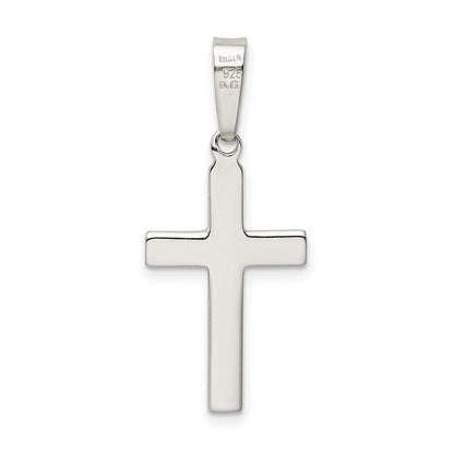 Sterlingsilber Poliert Diamantiert Kreuz Anhänger