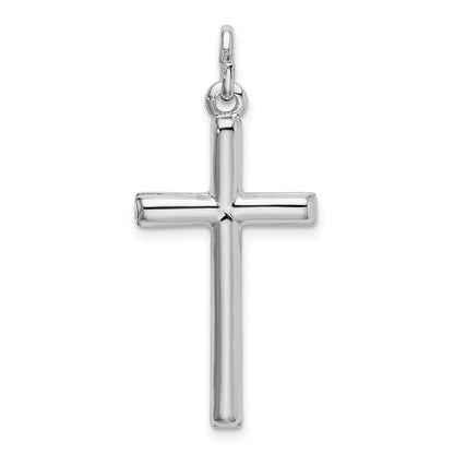Sterlingsilber Rhodiniert Poliert Kreuz Charm