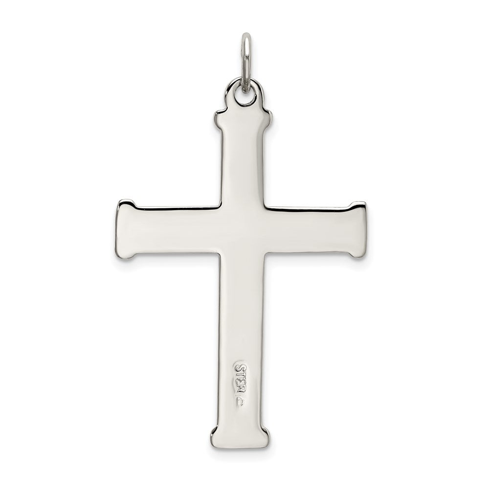 Sterlingsilber Poliert und Satiniert Kreuz Anhänger