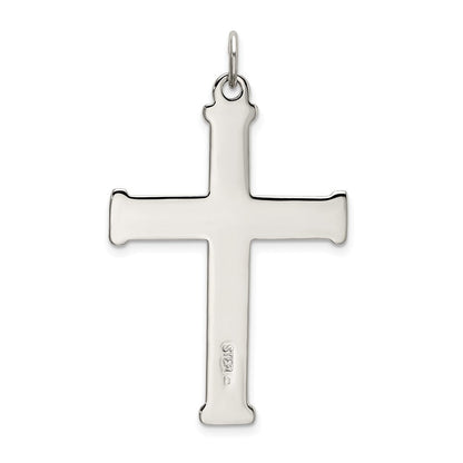 Sterlingsilber Poliert und Satiniert Kreuz Anhänger