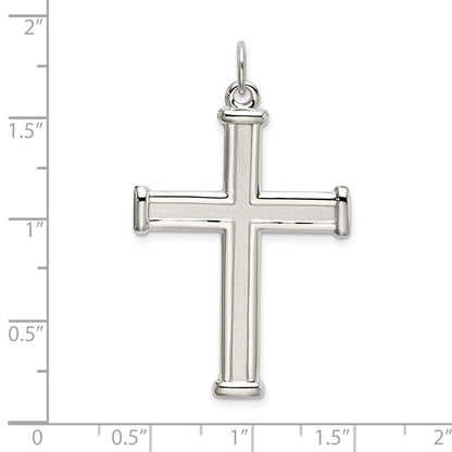 Sterlingsilber Poliert und Satiniert Kreuz Anhänger