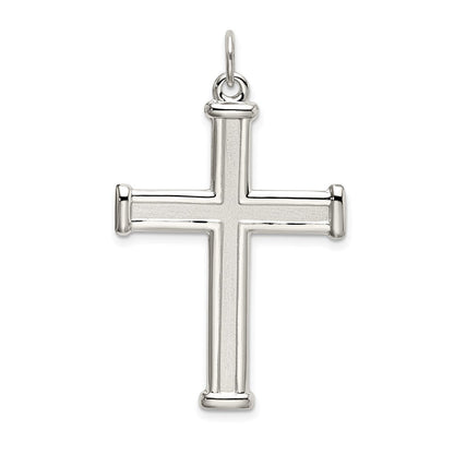 Sterlingsilber Poliert und Satiniert Kreuz Anhänger