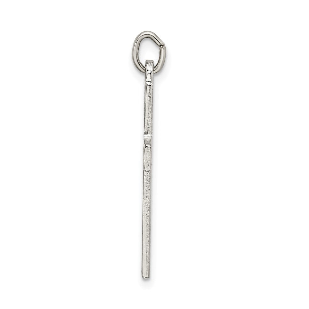 Sterlingsilber Satiniert und Diamantiert Kreuz Anhänger