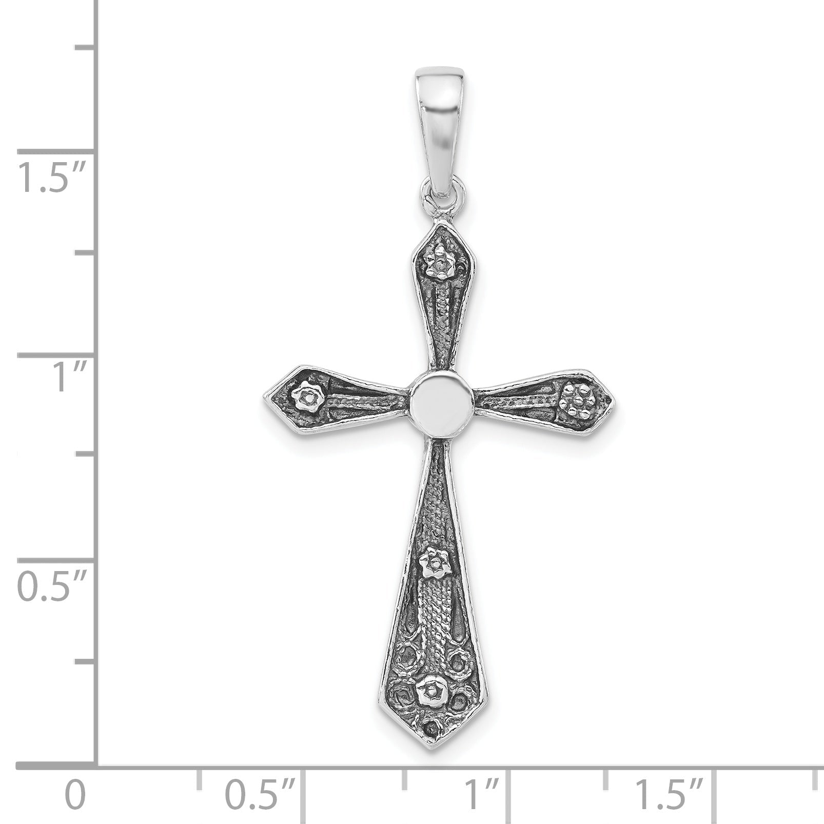 Sterlingsilber Poliert & Antikisiert Passion Kreuz Anhänger
