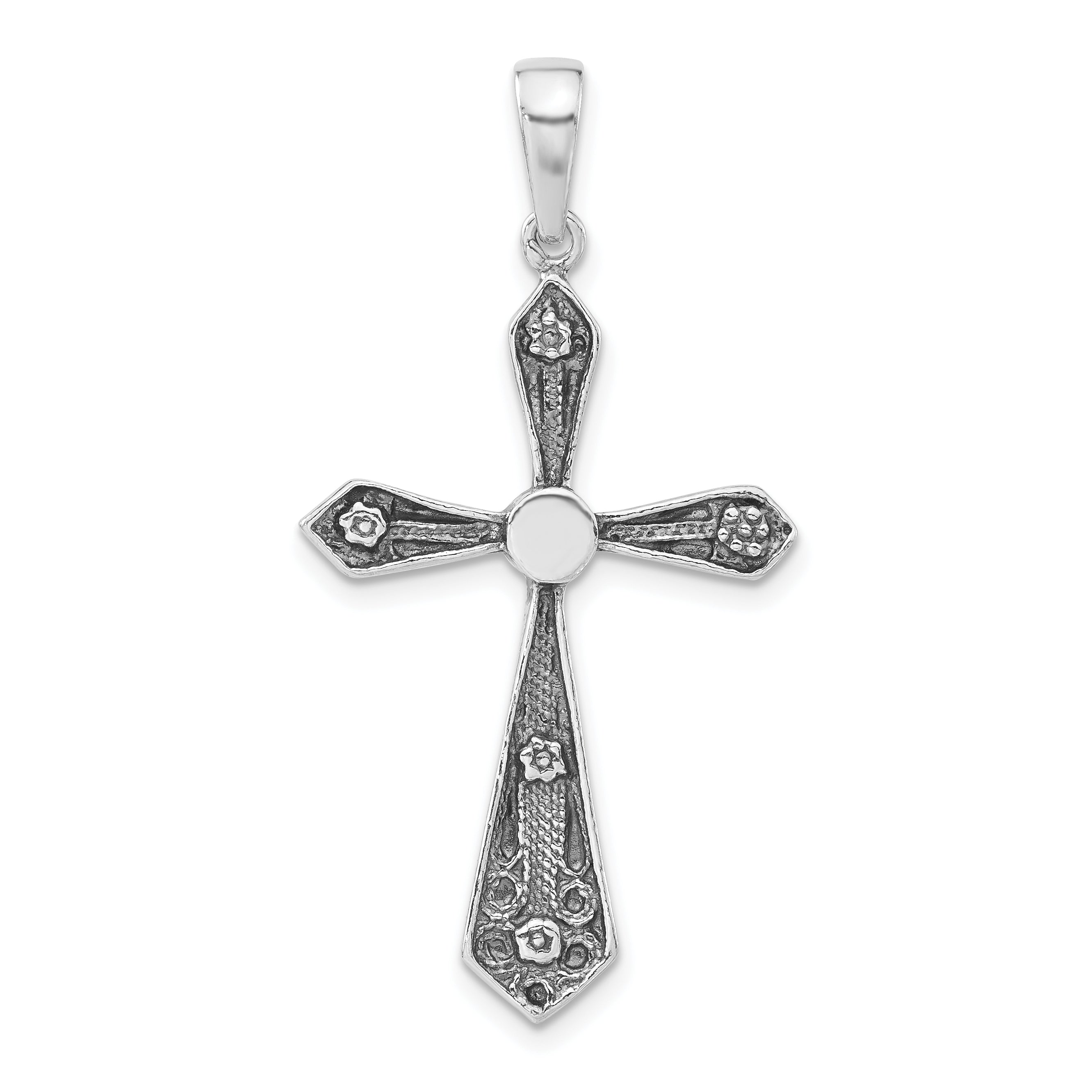 Sterlingsilber Poliert & Antikisiert Passion Kreuz Anhänger