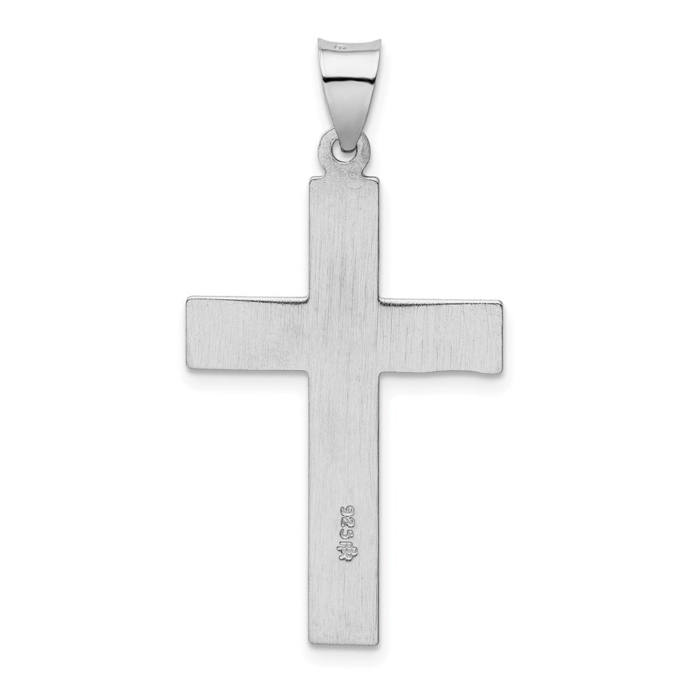 Sterlingsilber Rhodiniert Poliert Kreuz Anhänger