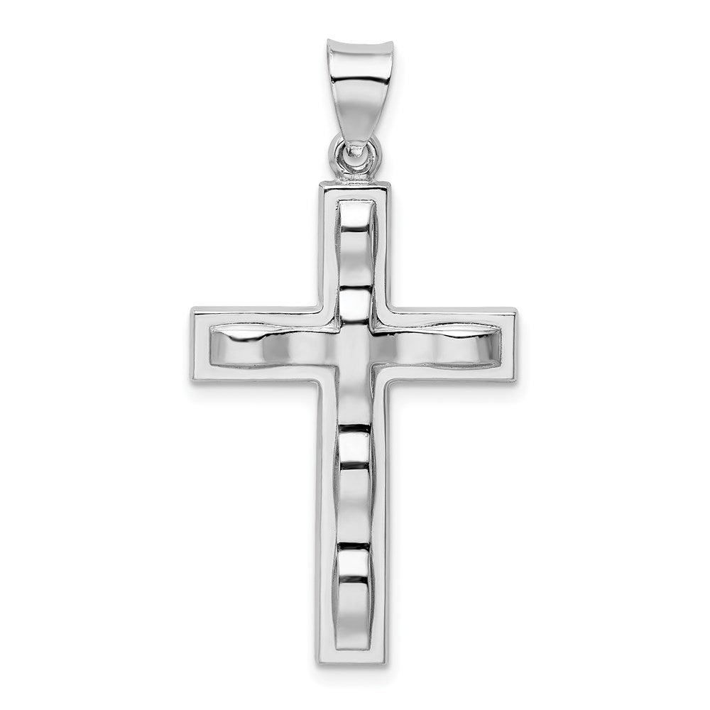 Sterlingsilber Rhodiniert Poliert Kreuz Anhänger