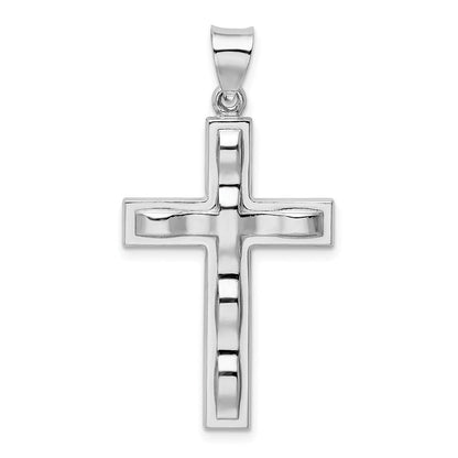 Sterlingsilber Rhodiniert Poliert Kreuz Anhänger