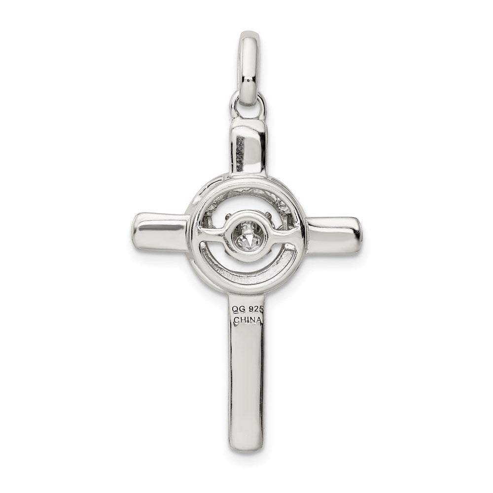 Sterlingsilber Platin-plate Rose & Goldfarben Lebhaft Swar Zirconia Kreuz Pen