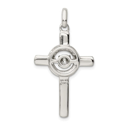 Sterlingsilber Platin-plate Rose & Goldfarben Lebhaft Swar Zirconia Kreuz Pen