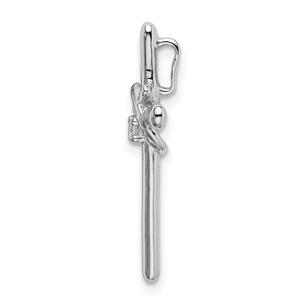 Sterlingsilber Rhodiniert Poliert mit Zirkonia Kreuz Kette Anhänger