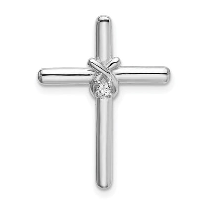 Sterlingsilber Rhodiniert Poliert mit Zirkonia Kreuz Kette Anhänger