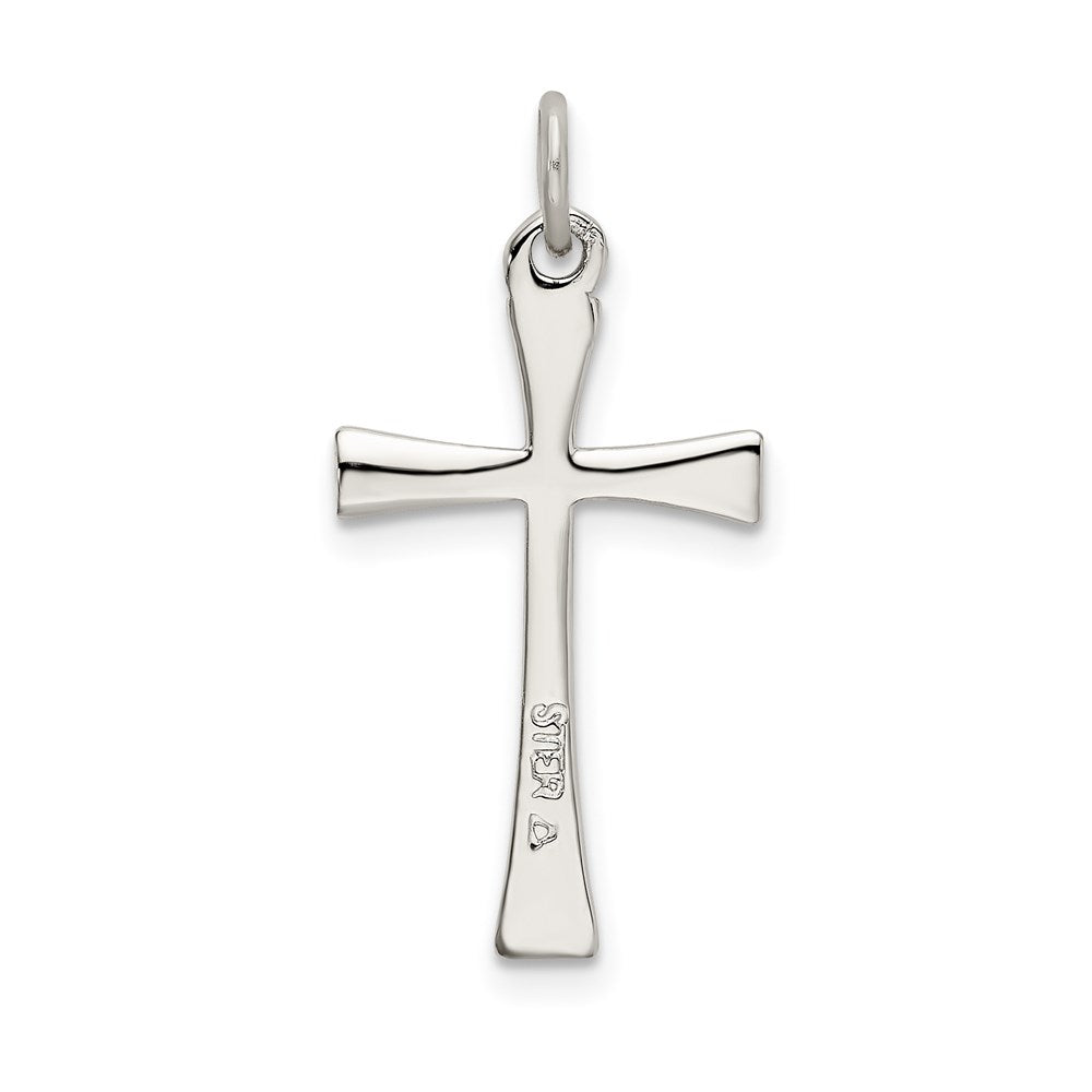 Sterlingsilber Poliert Zirkonia Kreuz Anhänger