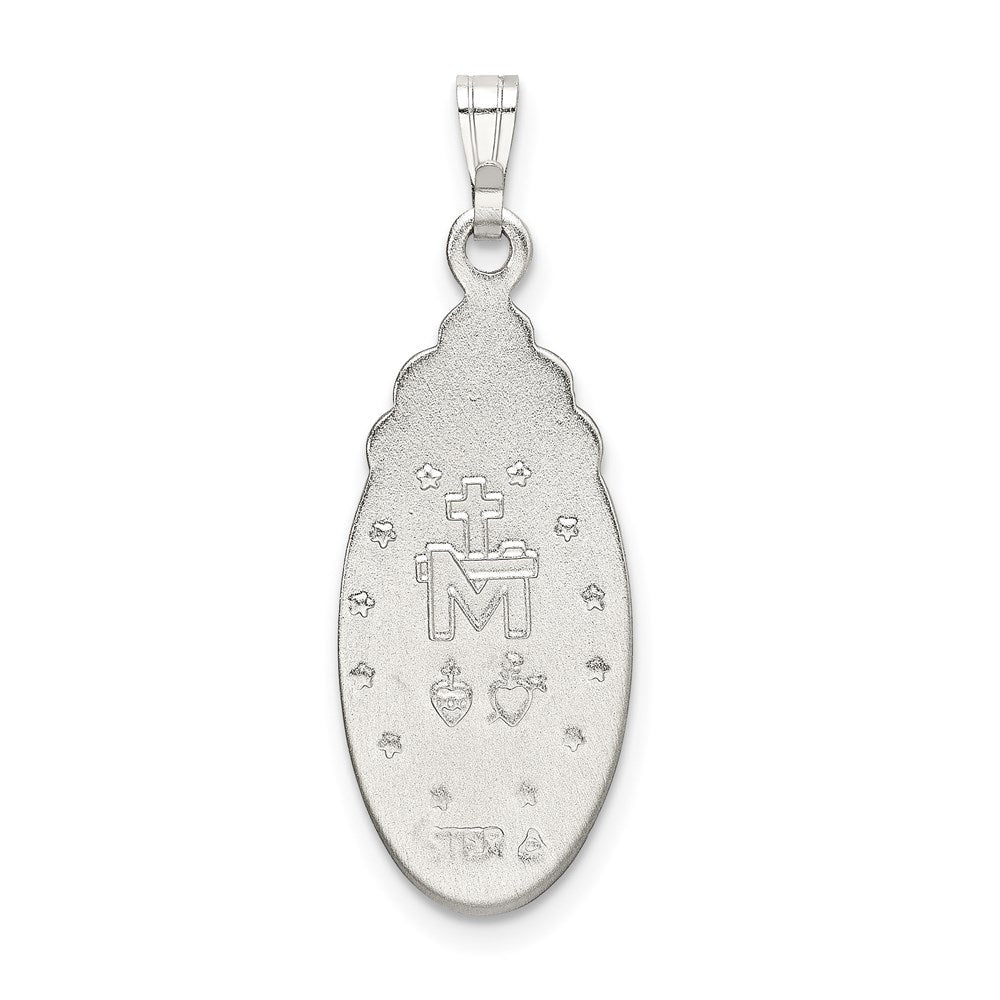 Sterlingsilber Weiß Epoxid & Kristall Wundertätig Medaille Anhänger