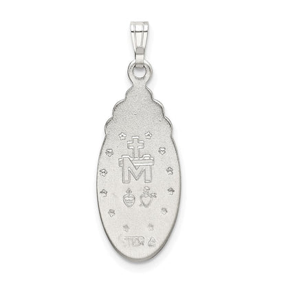 Sterlingsilber Weiß Epoxid & Kristall Wundertätig Medaille Anhänger