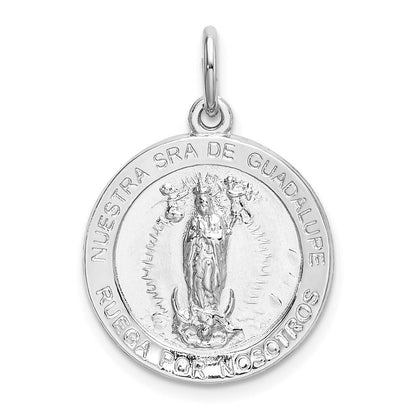 Sterlingsilber Rhodiniert Spanish Damen Of Guadalupe Medaille Anhänger