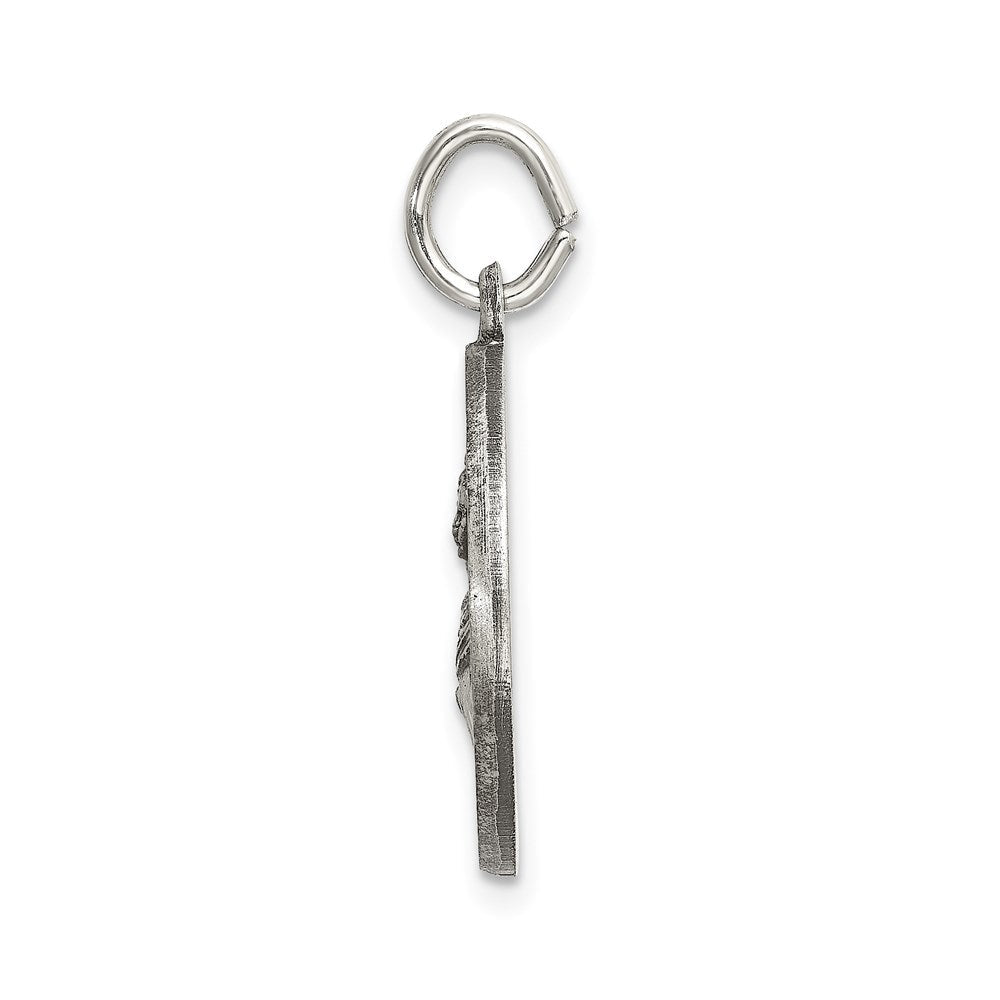 Sterlingsilber Satiniert Antikisiert Spanish St. Lucy Medaille Anhänger