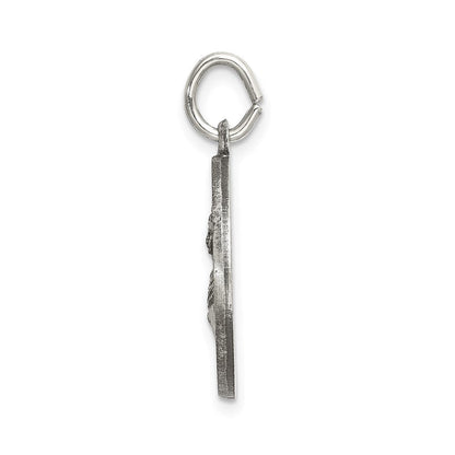 Sterlingsilber Satiniert Antikisiert Spanish St. Lucy Medaille Anhänger
