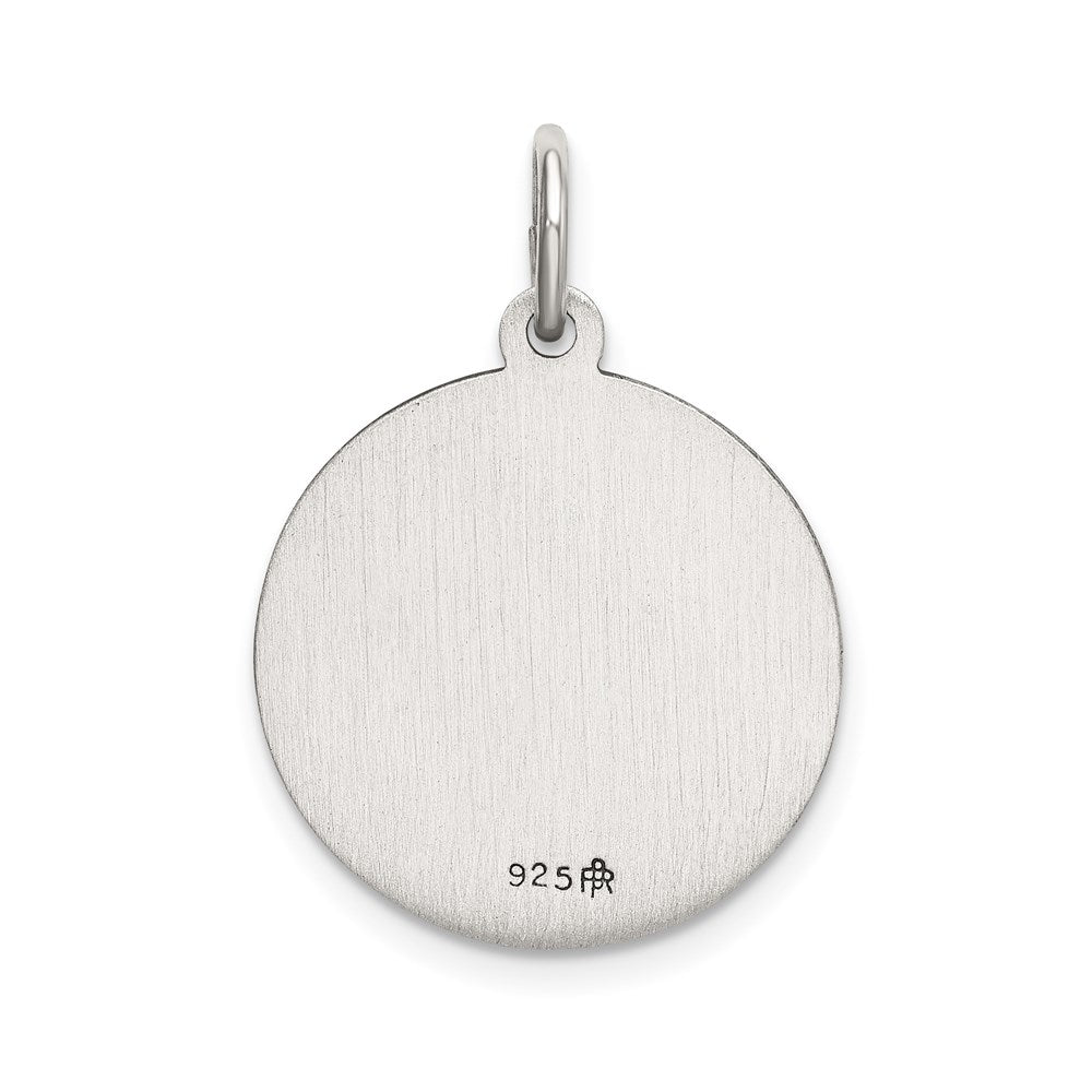 Sterlingsilber Satiniert Antikisiert Spanish St. Lucy Medaille Anhänger