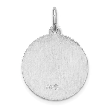 Sterlingsilber Rhodiniert Spanish Saint Anne Medaille Anhänger