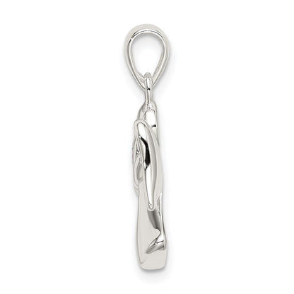 Sterlingsilber Engel mit Licht Lila Zirkonia Herz Anhänger
