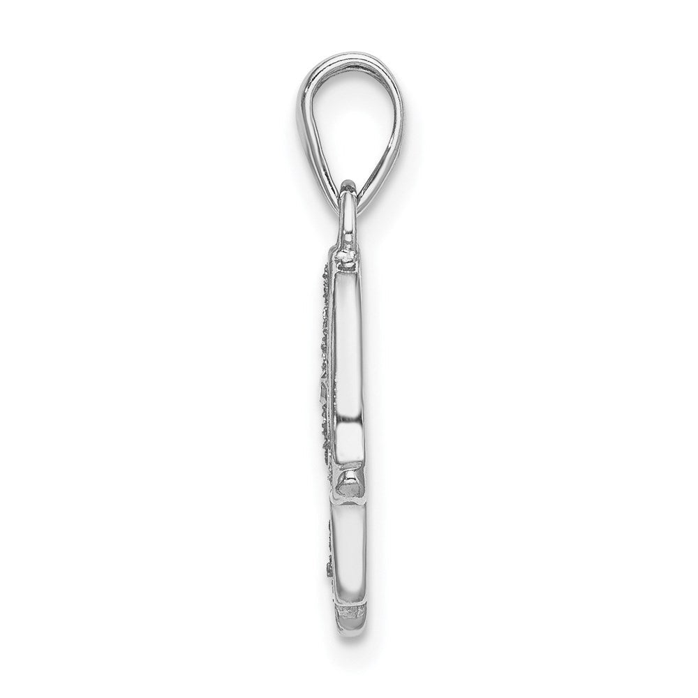 Sterlingsilber Rhodium Emaille Glitzer Stoff Glas Stein Hamseh Anhänger