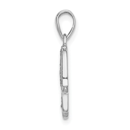 Sterlingsilber Rhodium Emaille Glitzer Stoff Glas Stein Hamseh Anhänger