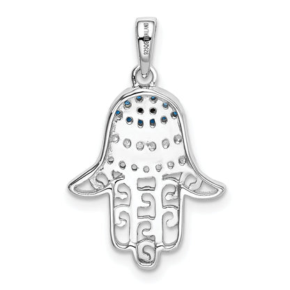 Sterlingsilber Rhodium Schwarz/white Zirkonia Syn. Saphir Chamseh Anhänger