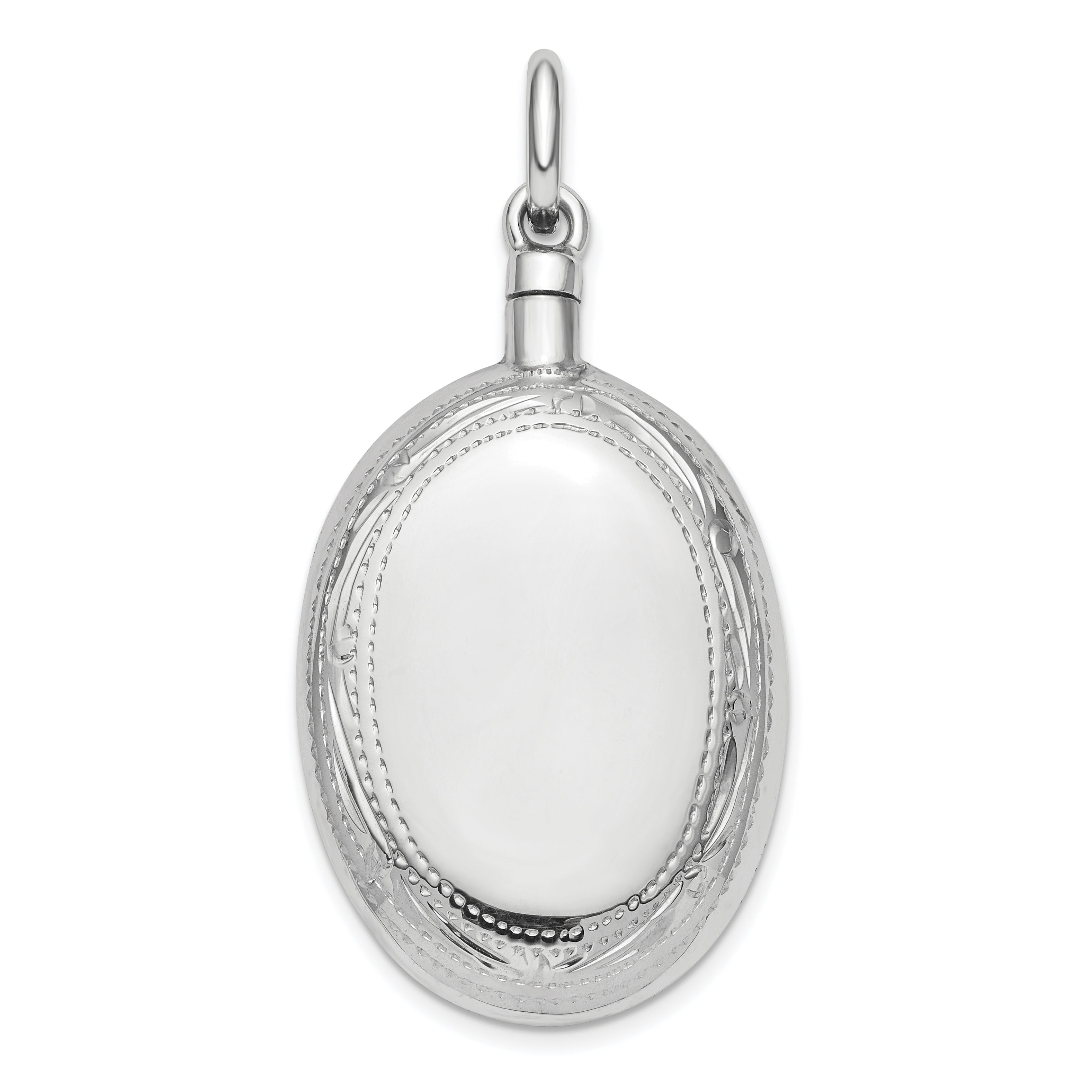 Sterlingsilber Rhodiniert Oval Ash Halter Anhänger