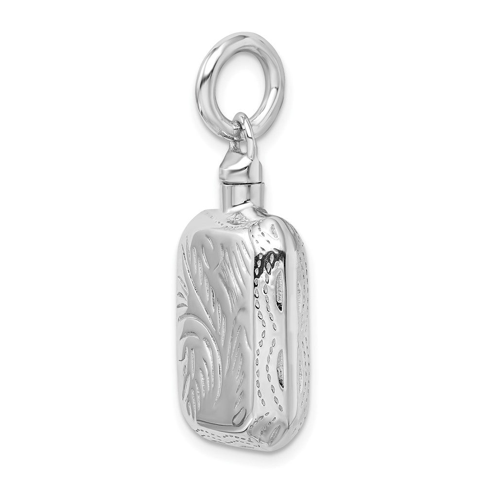 Sterlingsilber Rhodiniert Rectangular Ash Halter Anhänger