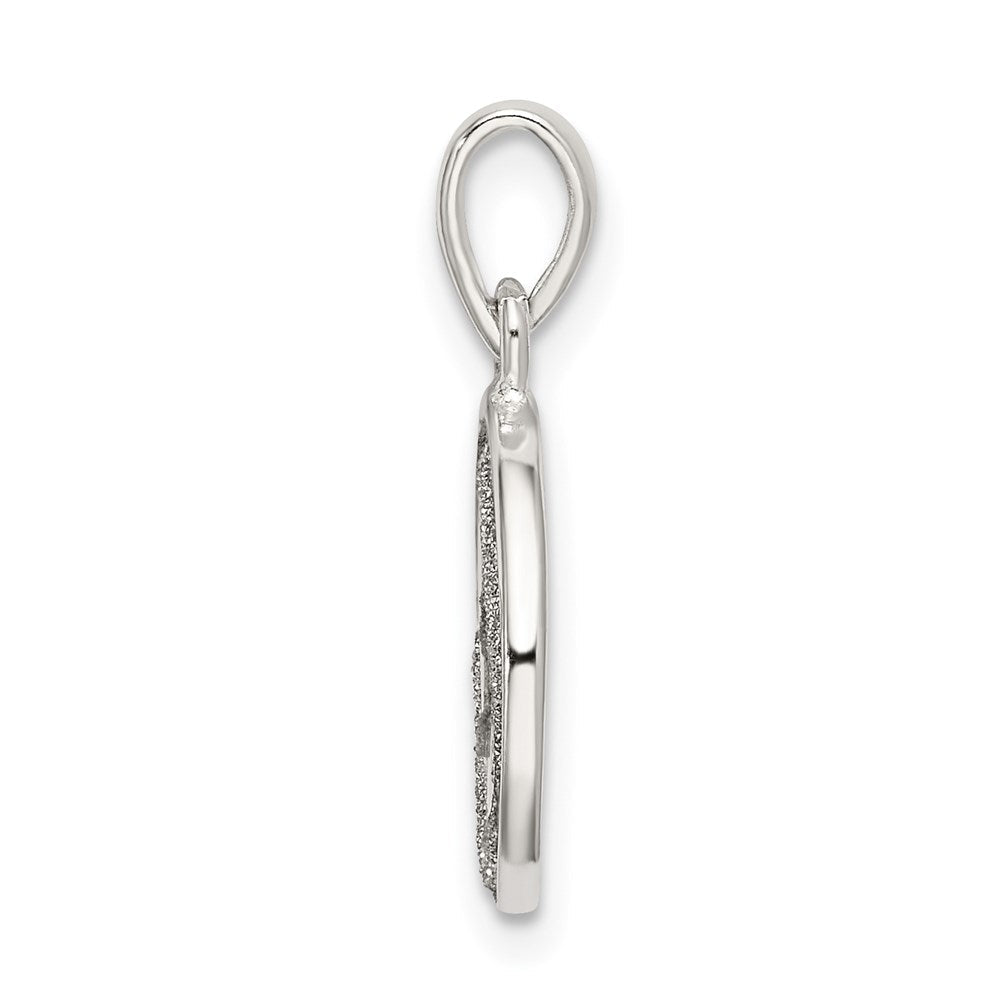 Sterlingsilber Glitzer Emaille Buchstabe A Initiale Kreis Anhänger