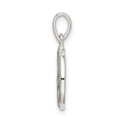 Sterlingsilber Glitzer Emaille Buchstabe A Initiale Kreis Anhänger