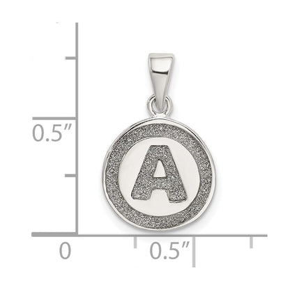 Sterlingsilber Glitzer Emaille Buchstabe A Initiale Kreis Anhänger