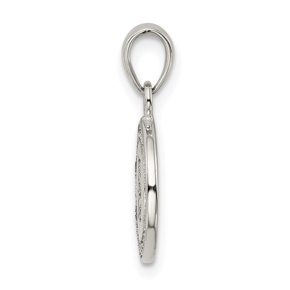 Sterlingsilber Glitzer Emaille Buchstabe B Initiale Kreis Anhänger