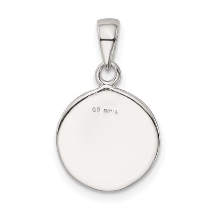 Sterlingsilber Glitzer Emaille Buchstabe B Initiale Kreis Anhänger