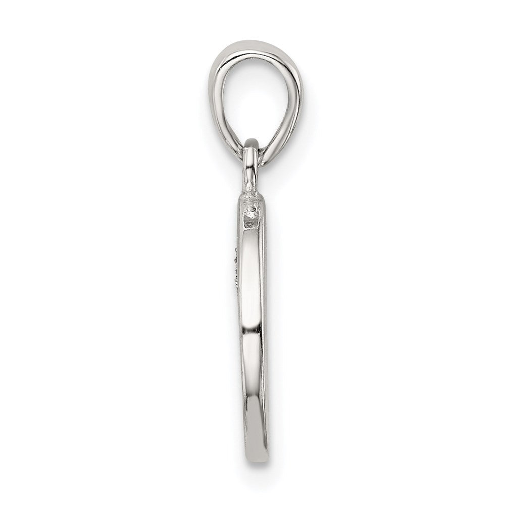 Sterlingsilber Glitzer Emaille Buchstabe C Initiale Kreis Anhänger