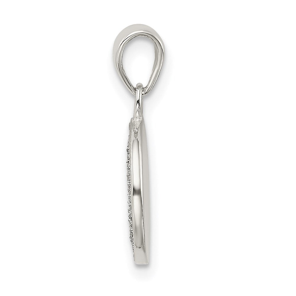 Sterlingsilber Glitzer Emaille Buchstabe D Initiale Kreis Anhänger