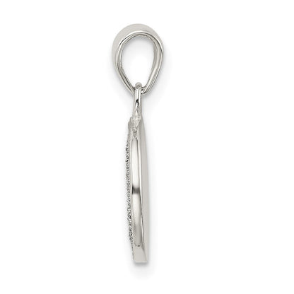Sterlingsilber Glitzer Emaille Buchstabe D Initiale Kreis Anhänger