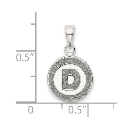 Sterlingsilber Glitzer Emaille Buchstabe D Initiale Kreis Anhänger