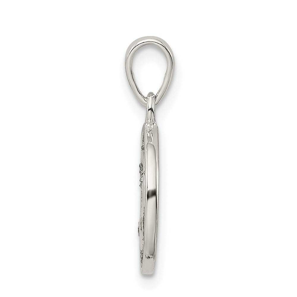 Sterlingsilber Glitzer Emaille Buchstabe E Initiale Kreis Anhänger