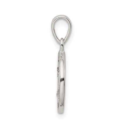 Sterlingsilber Glitzer Emaille Buchstabe E Initiale Kreis Anhänger