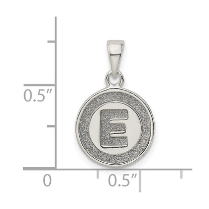 Sterlingsilber Glitzer Emaille Buchstabe E Initiale Kreis Anhänger