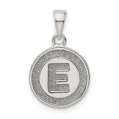 Sterlingsilber Glitzer Emaille Buchstabe E Initiale Kreis Anhänger